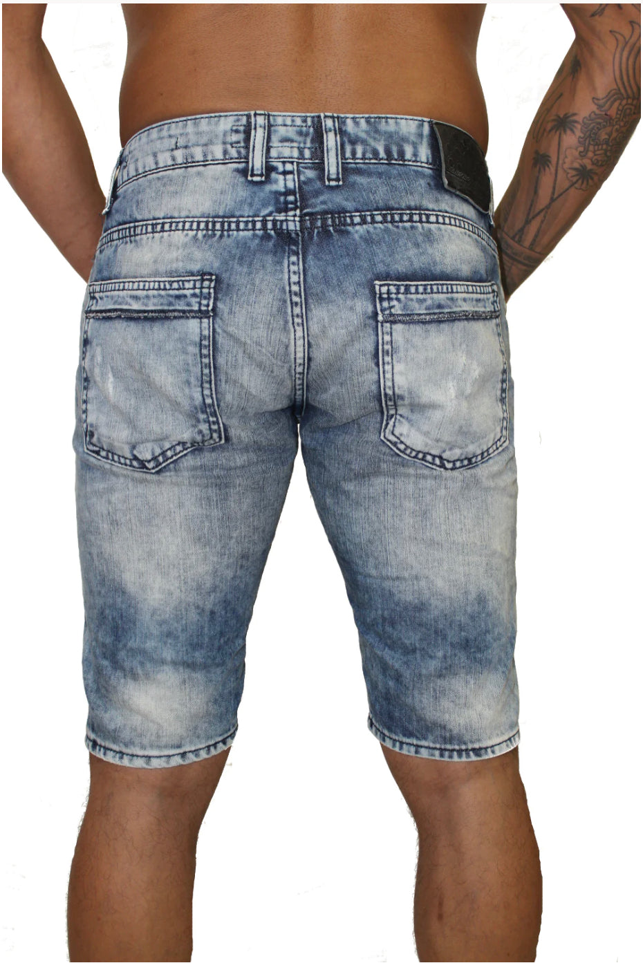 IVAN LIGHT BLUE JEAN SHORTS WITH ZIP AND POCKET DETAIL