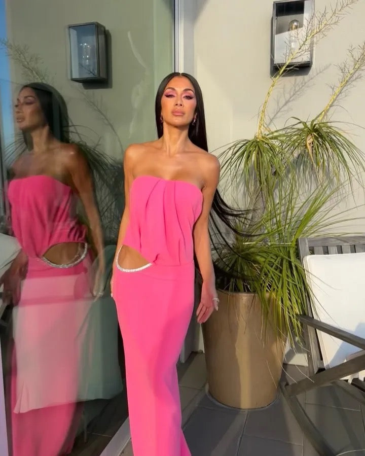 STYLISH FASHIONABLE HIGH QULITY LUXURY PINK DRESS