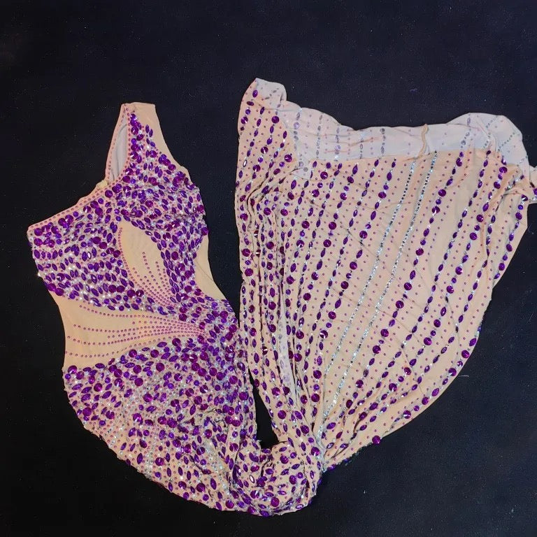 SEXY ONE SHOULDER MERMAID RHINESTONE BALL GOWNS DRESS