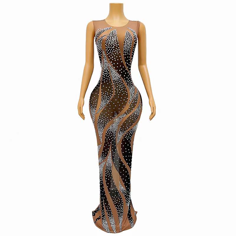 LAYLA MAXI DRESS HIGH QUALITY SEXY MESH BALL GOWN