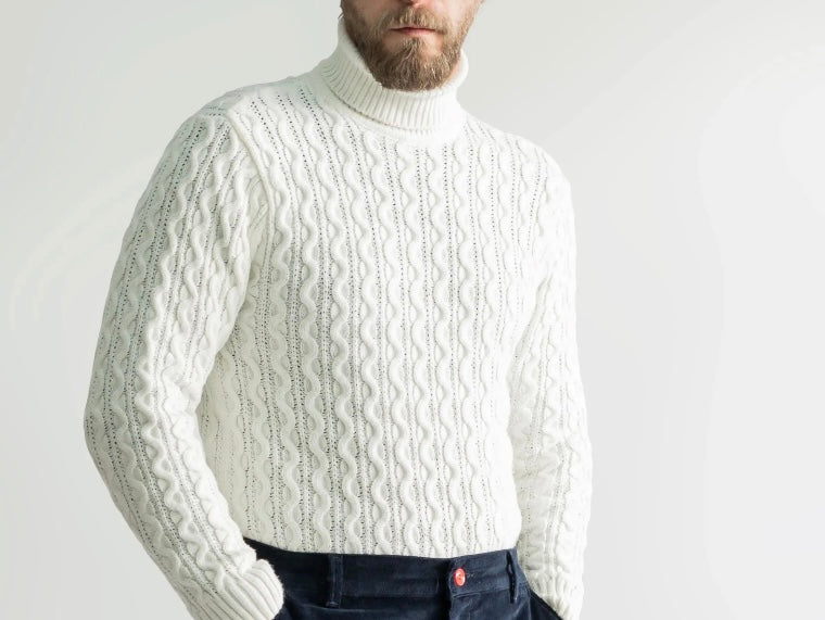 MICHAEL WHITE WOOL TURTLENECK MENS WEAR