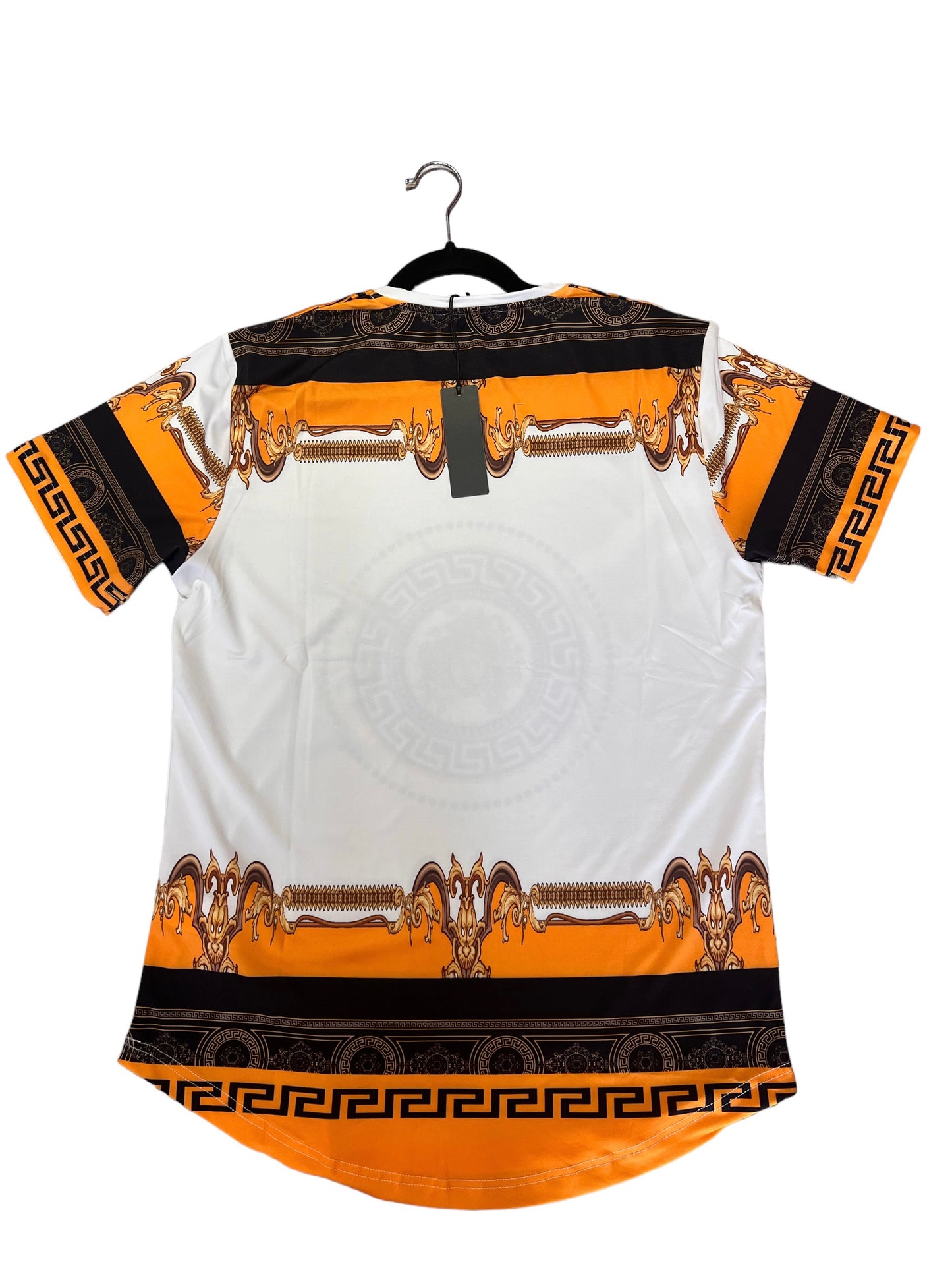 FASHION CASUAL SHORT SLEEVE O-NECK T-SHIRT LUXURY HIGH END PATTERN TEE SHIRT