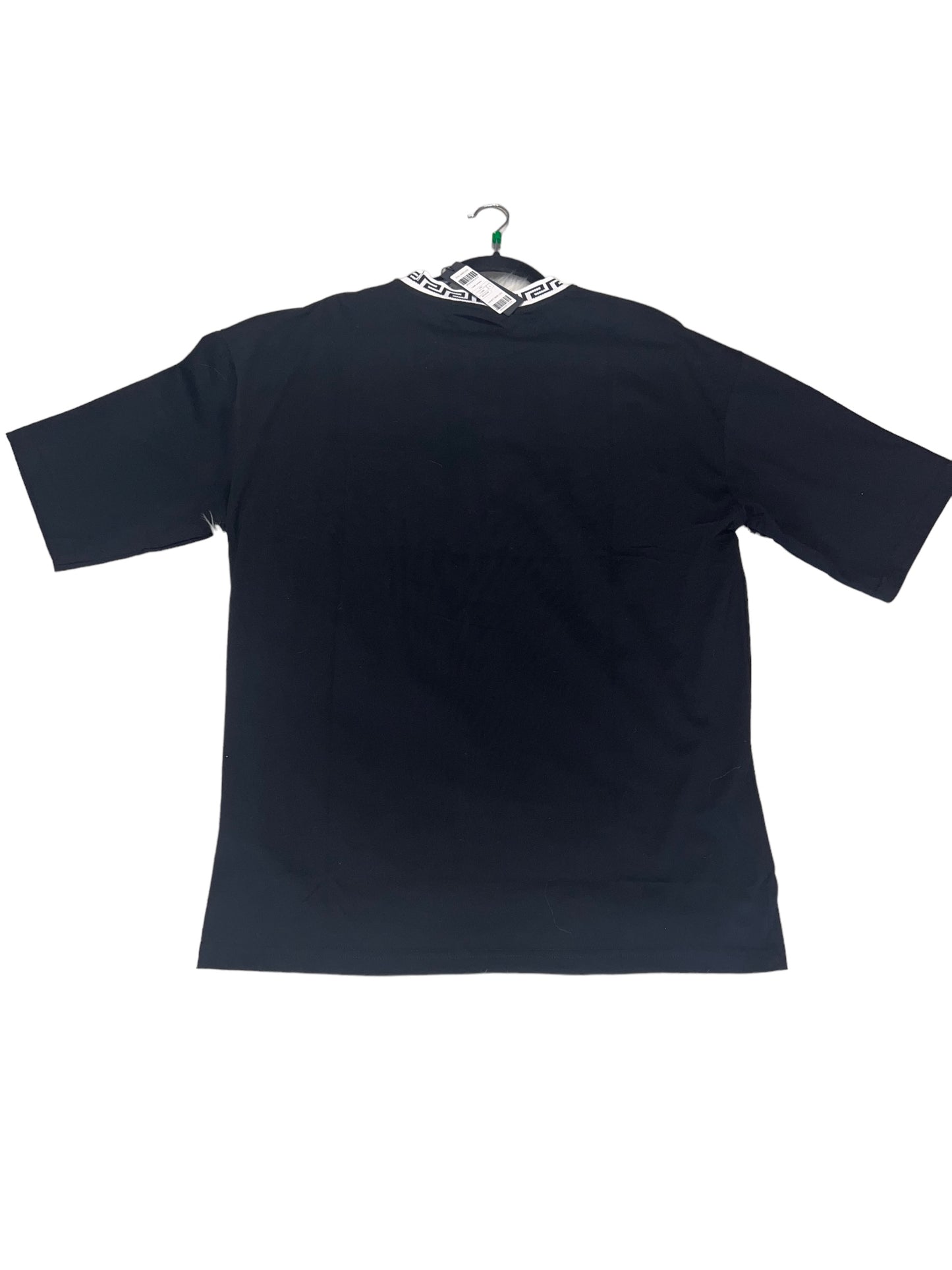 MEN'S PRINTED MONOGRAM CASUAL INK PRINTED SHIRT BLACK TOP WITH RHINESTONES
