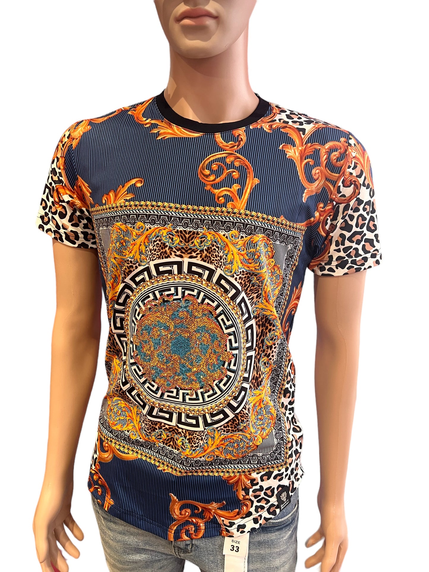 UNIQUE RHINESTONE DESIGN VINTAGE SUBLIMATION PRINT T-SHIRTS