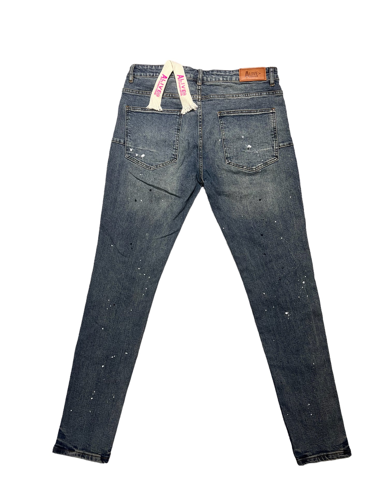 ALIVE D2 NEW DESIGN DENIM WASH JEANS CUSTOM RIPPED JEANS