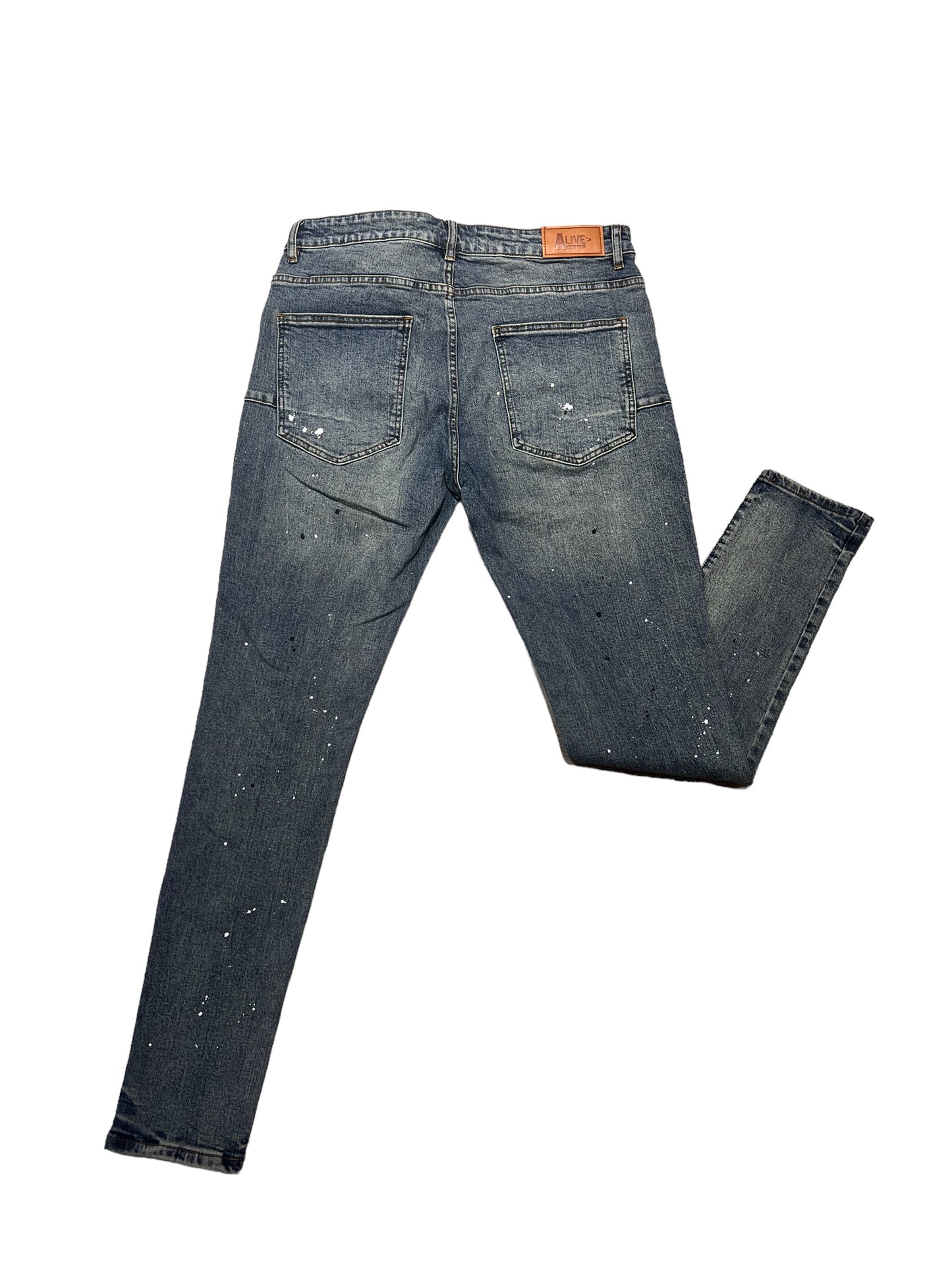 ALIVE D2 NEW DESIGN DENIM WASH JEANS CUSTOM RIPPED JEANS