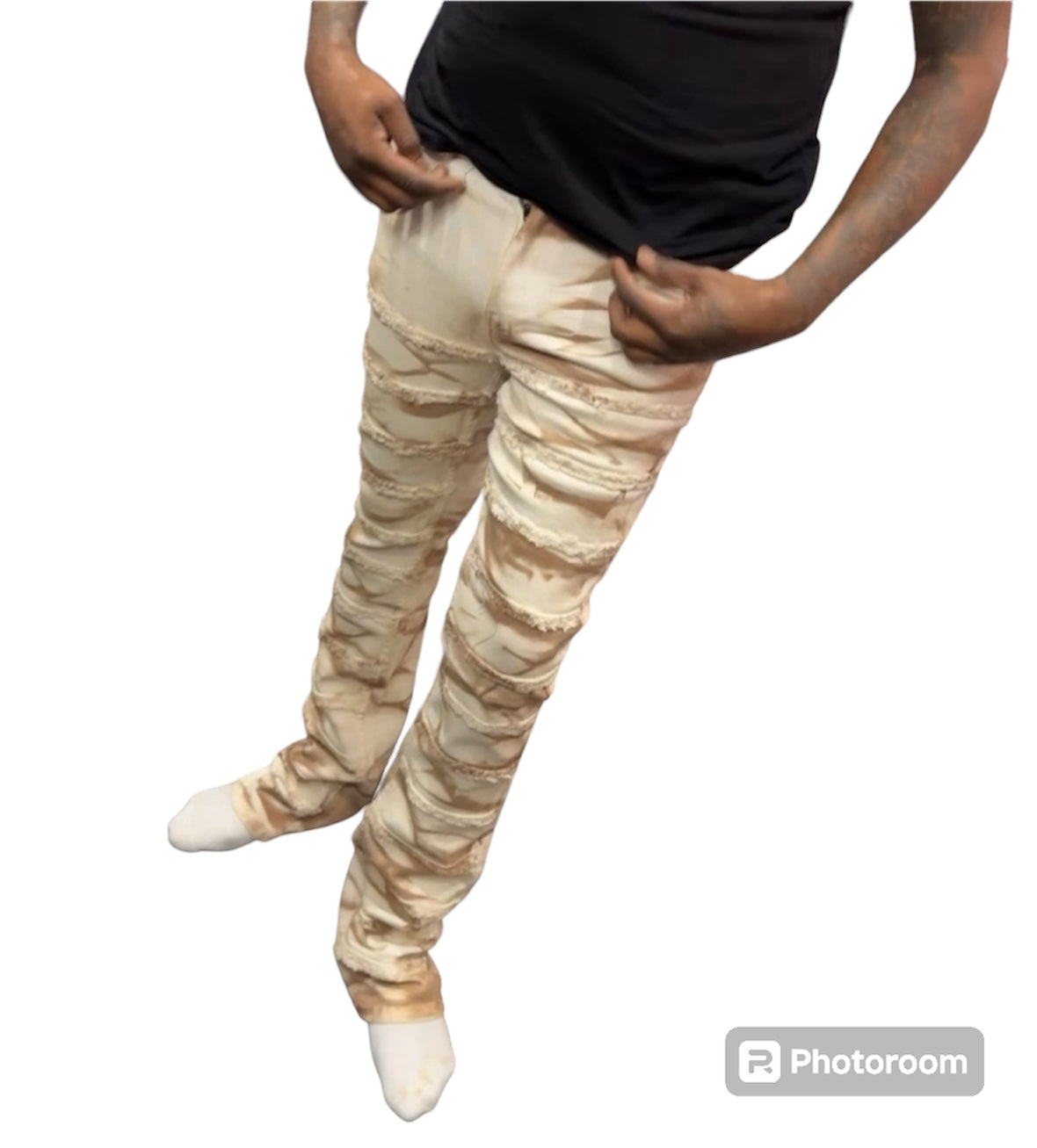 RAW EDGE PANTS STACK JEANS
