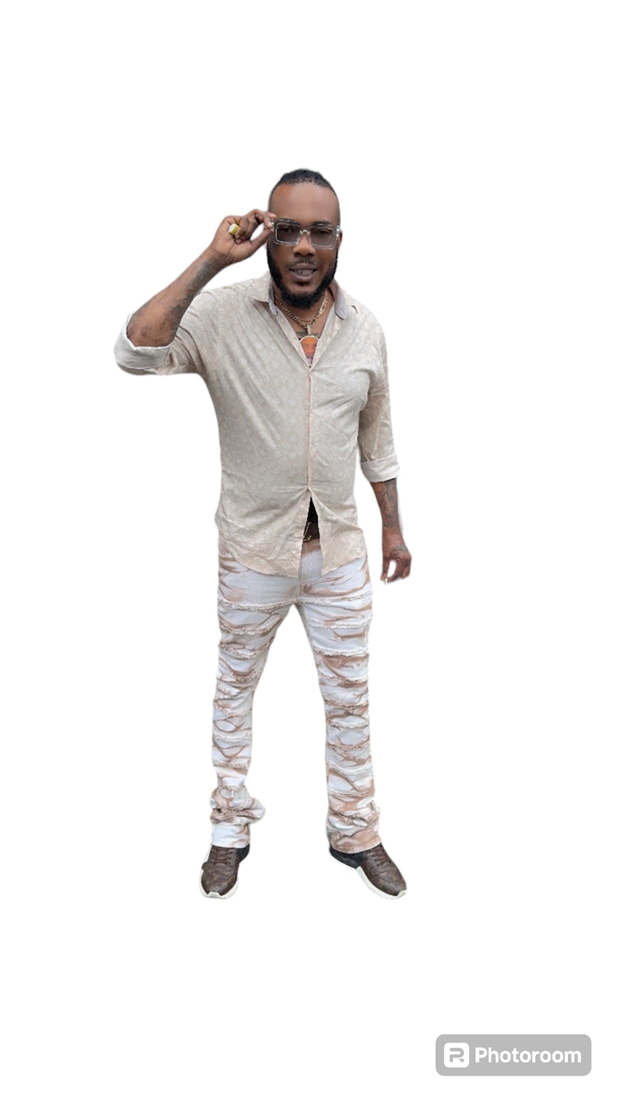 RAW EDGE PANTS STACK JEANS