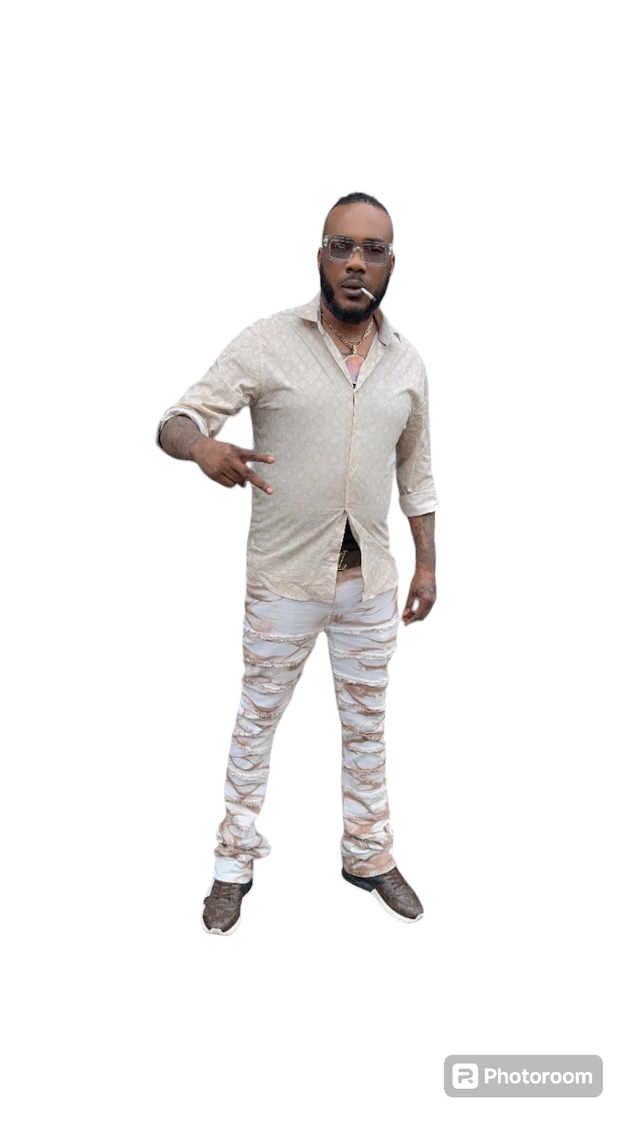 RAW EDGE PANTS STACK JEANS