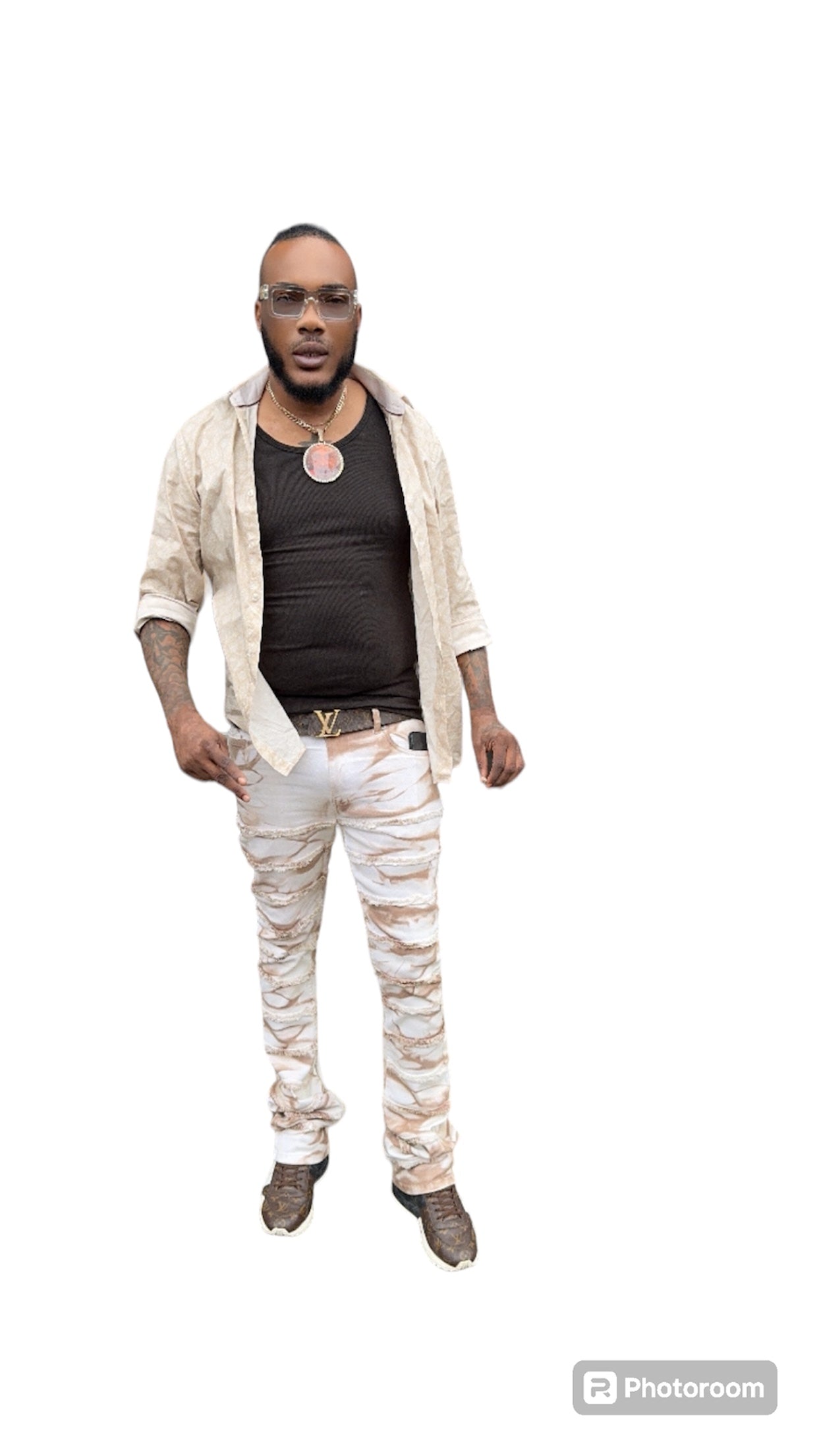 RAW EDGE PANTS STACK JEANS
