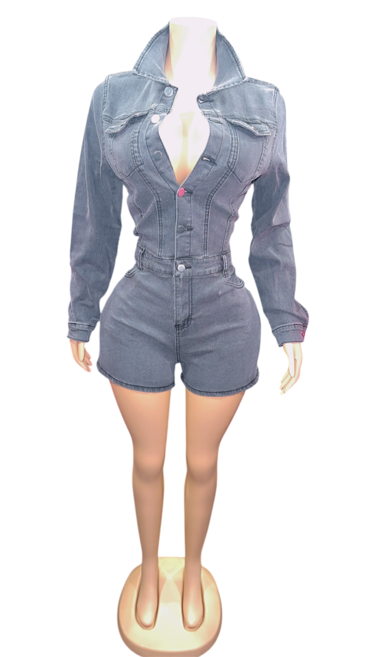 DOUBLE TROUBLE DENIM JUMPSUIT