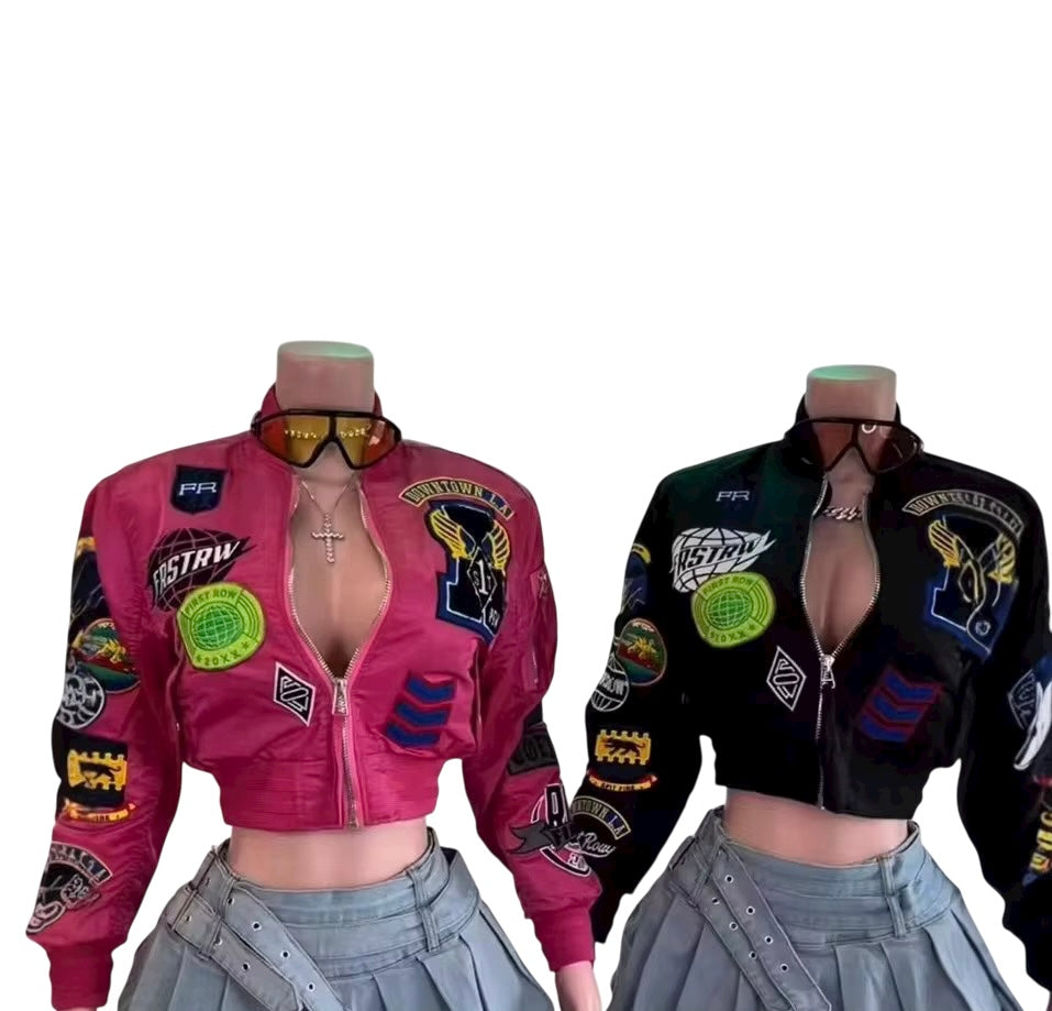 URBAN EDGE BOMBER JACKET (PINK/BLACK)