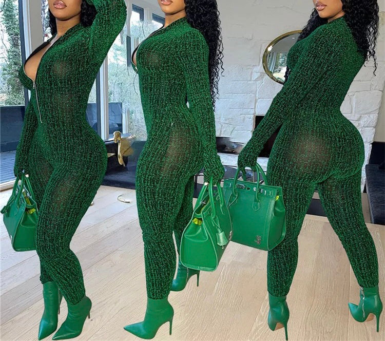 SEQUIN OVERALL JUMPSUIT