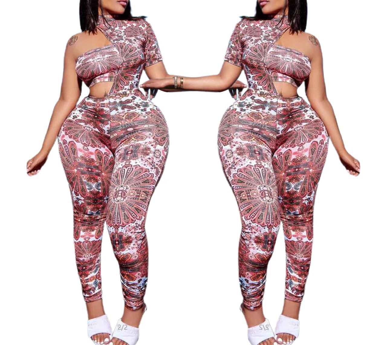 SEXY FLORAL PRINT WRAP JUMPSUIT