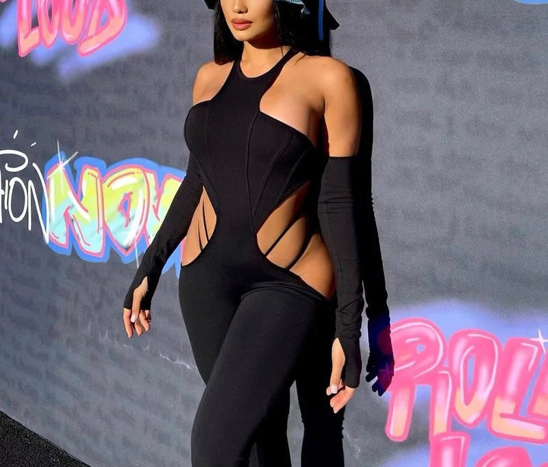 SLIM FIT GLOVES JUMPSUIT