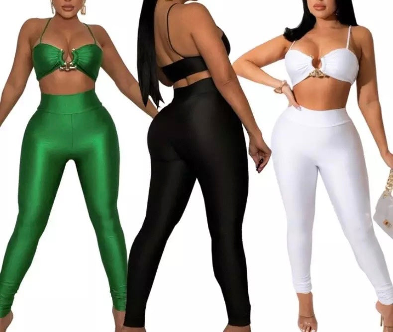 SPAGHETTI STRAP HIGH WAIST SET