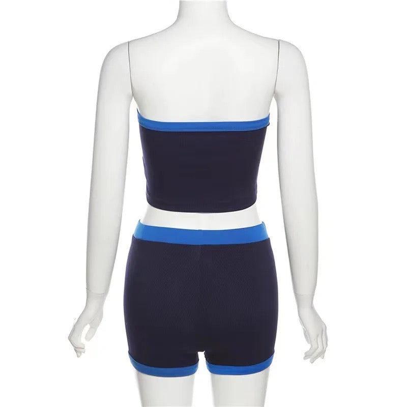 SHORTS SET STRAPLESS TUBE TOP AND YOGA SET