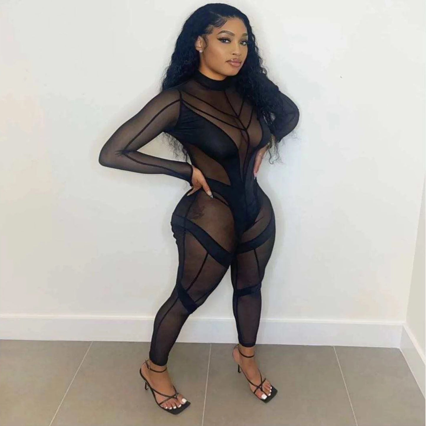 SPLICING SLIM HIGH WAIST JUMPSUIT