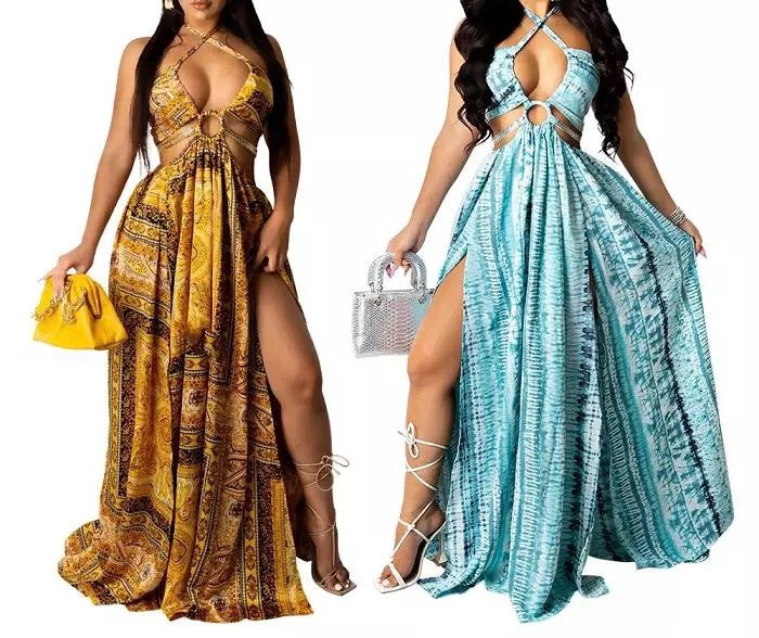 BEACH CASUAL PRINTED MAXI DRESS