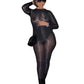 SMOOCHES "BODY ILLUSION MESH" JUMPSUIT (BLACK/NUDE)