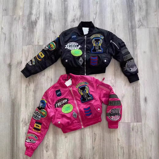 URBAN EDGE BOMBER JACKET (PINK/BLACK)