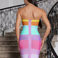 PARA MUJER RAINBOW MINI DRESS