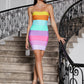 PARA MUJER RAINBOW MINI DRESS