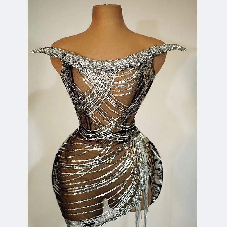 DIAMOND CRYSTAL GLAM DRESS