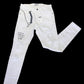 WHITE FASHION DISTRESS JEANS WITH CHAIN