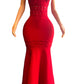 FORMAL RED MAXI BANDAGE SLEEVELESS DRESS