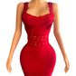 FORMAL RED MAXI BANDAGE SLEEVELESS DRESS