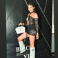 BLACK LACE UP DRESS/LINGERIE