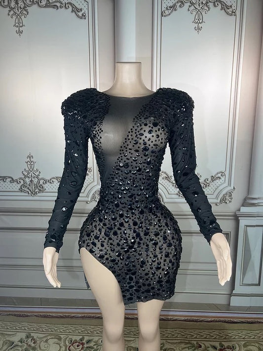 SMOOCHES DIAMOND MESH BODY-CON DRESS