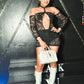 BLACK LACE UP DRESS/LINGERIE
