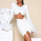 OCSTRADE HAIRY BANDAGE MINI SKIRT FEATHER SET