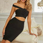 FASHION OFF SHOULDER BANDAGE DRESS