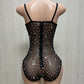 SMOOCHES GLAMMA GIRL SEE-THOUGH  RHINESTONE BODY SUITE